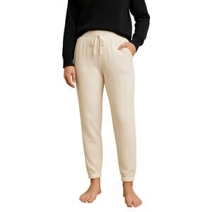 Serra Cozy Ribbed Knit Lounge Pants Jogger – Women’s M – Cream